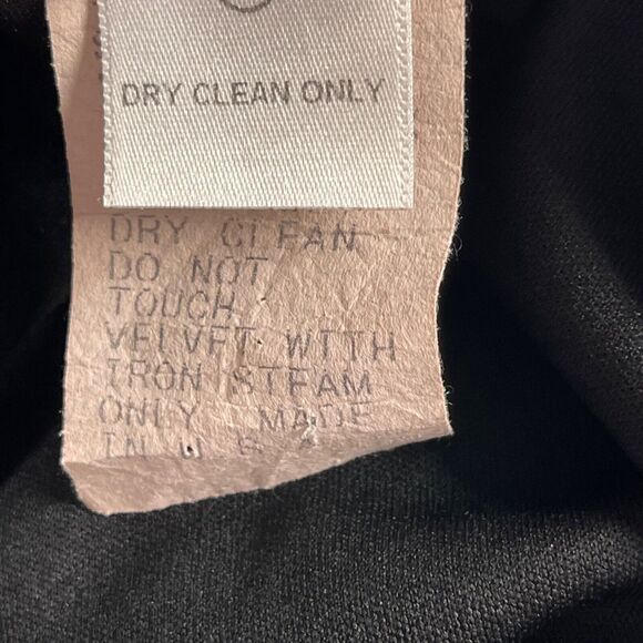 Vintage Tadashi Dress PM Black Velvet Velour Open Back Maxi Whimsigoth - Picture 16 of 16